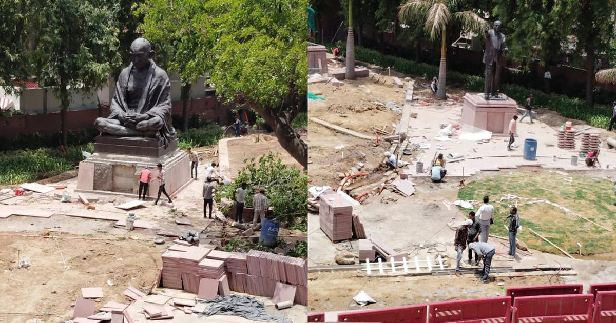 gandhi ambedkar statues