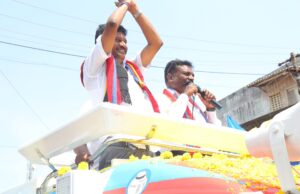 அண்ணியூர் சிவா அவர்களுக்கு எழுச்சித் தமிழர் அவர்கள் உதயசூரியன் சின்னத்திற்கு வாக்கு சேகரித்தார்